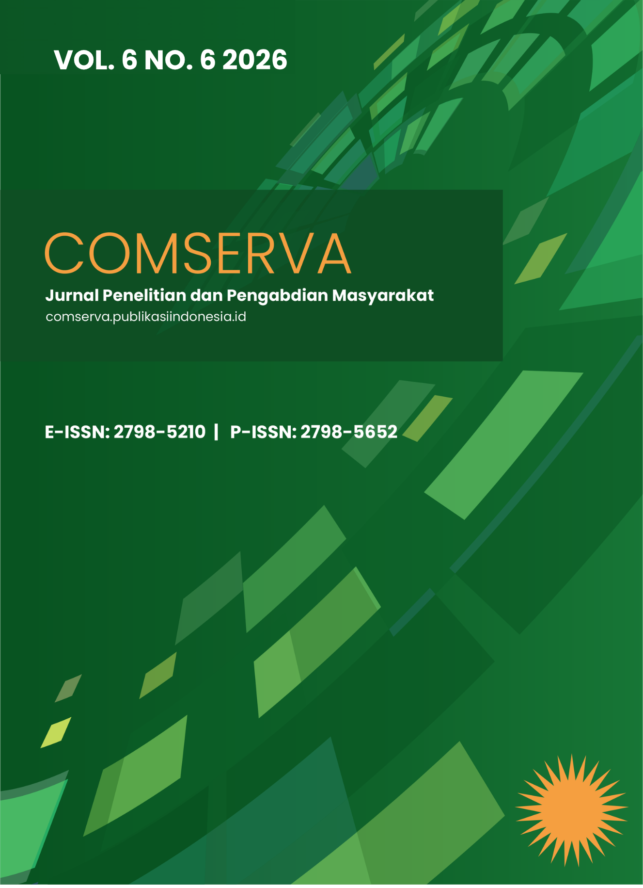 								View Vol. 6 No. 6 (2026): COMSERVA:  Jurnal Penelitian dan Pengabdian Masyarakat (Issue in Progres)
							